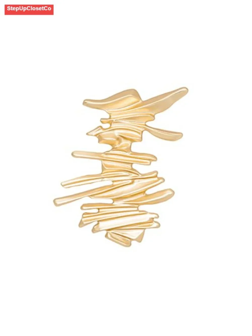 Gold Plated Irregular Geometric Brooch Lapel Pin for Sweater Dress Coat